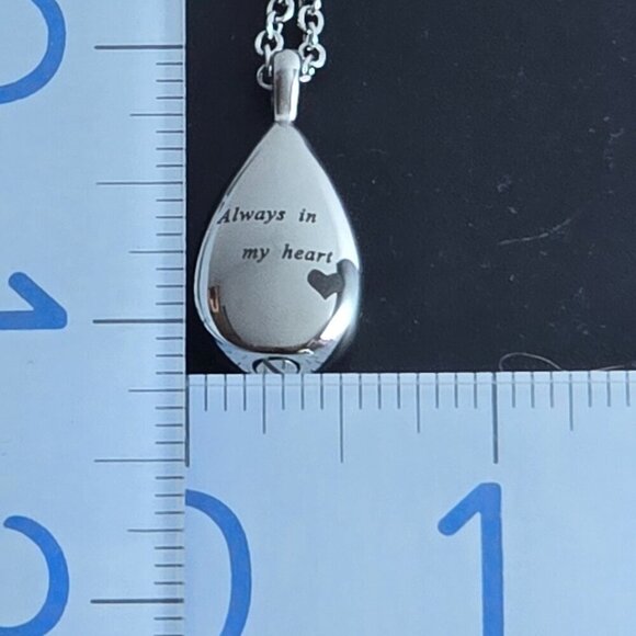 Engraved Memorial Urn Teardrop Necklace‎ (NWOT) - Picture 5 of 5